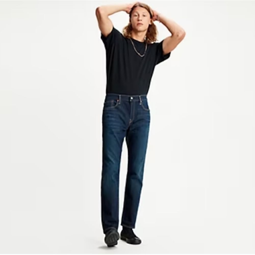 New Levi's Flex Premium 502 Taper Dark Wash Denim Jeans Big & Tall 44 x 32